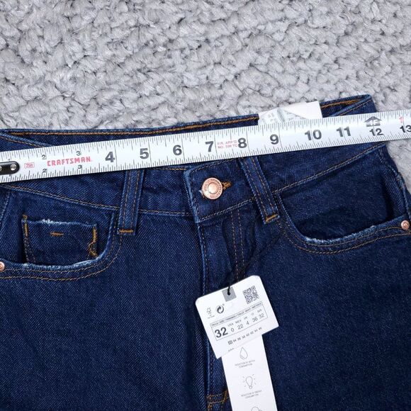 Zara Mom Fit High Rise Slim Ankle Jeans Dark Wash Blue Women's Size US 0 EU 32 - Picture 7 of 10